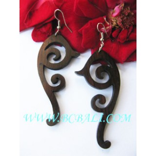 Bali Woods Carved Earring